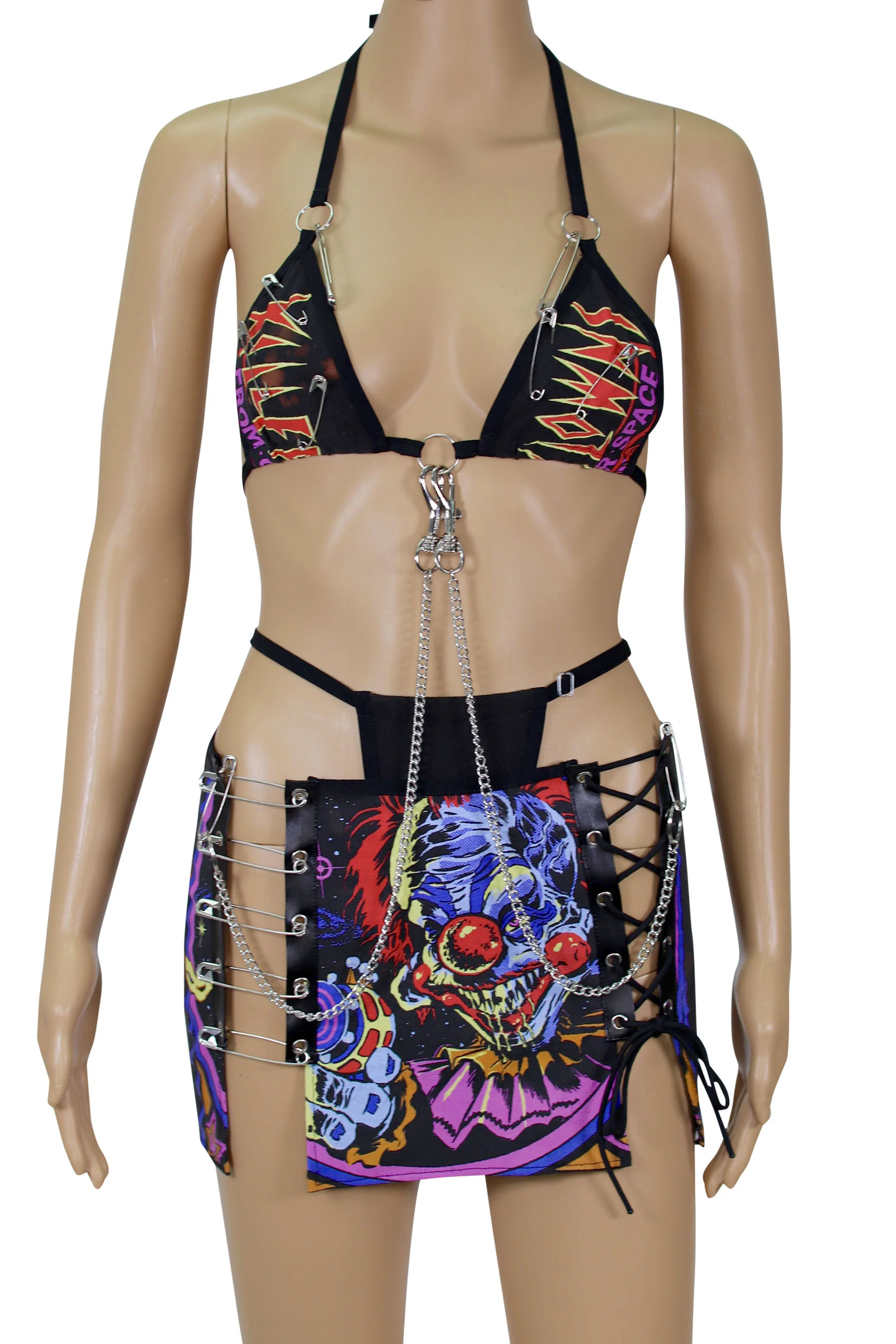 BLACK KILLER KLOWNS SKIRT SET - Image 2