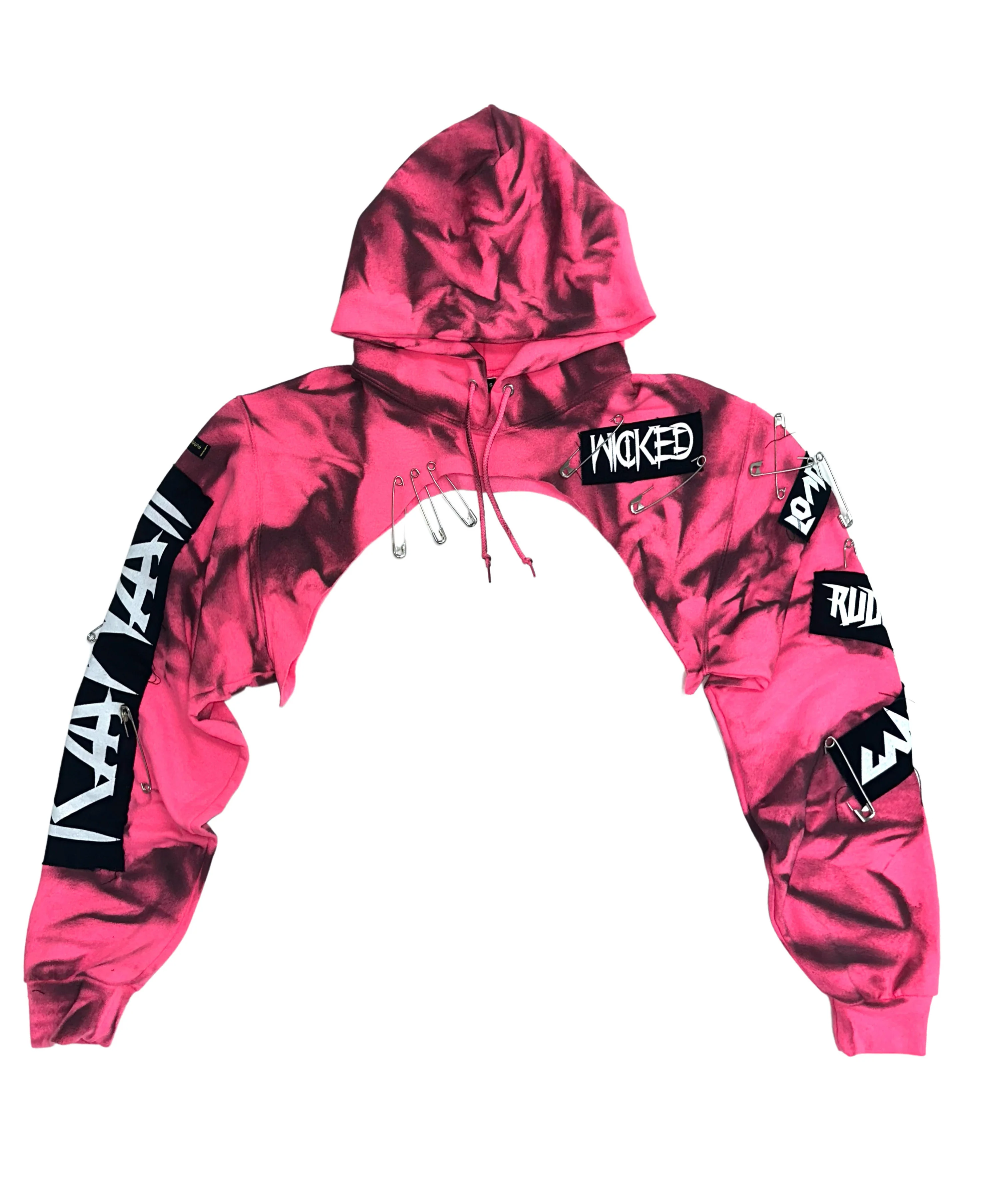 TIE DYE CROP HOODIE - Image 3