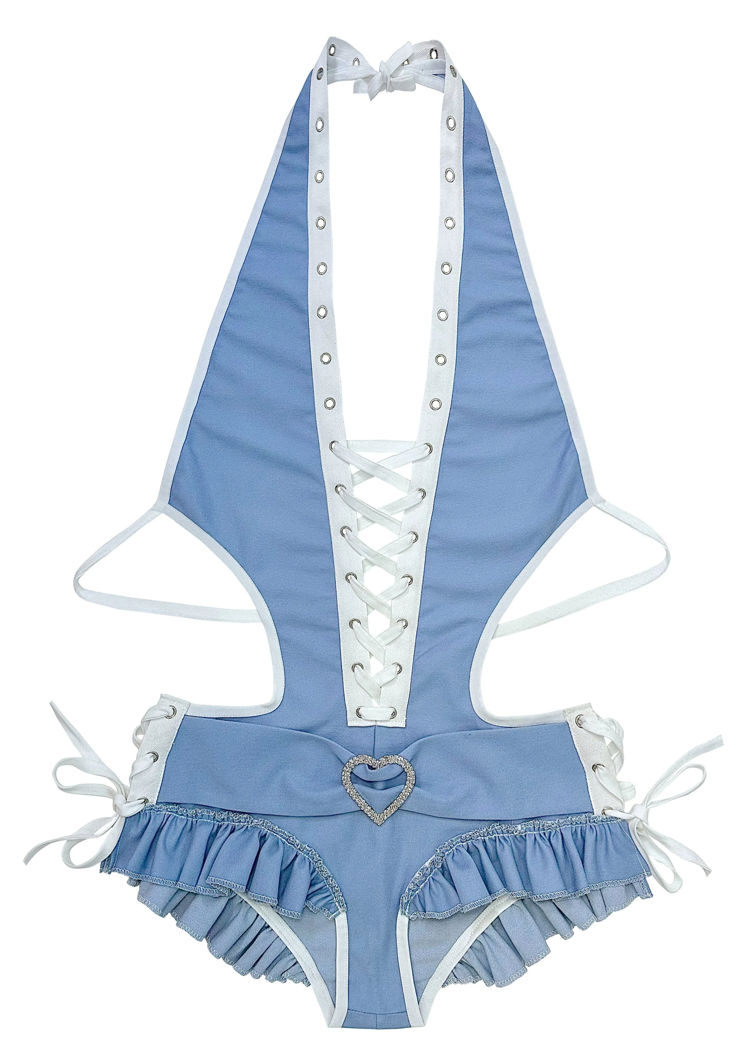 DIAMOND DENIM ROMPER - Image 8