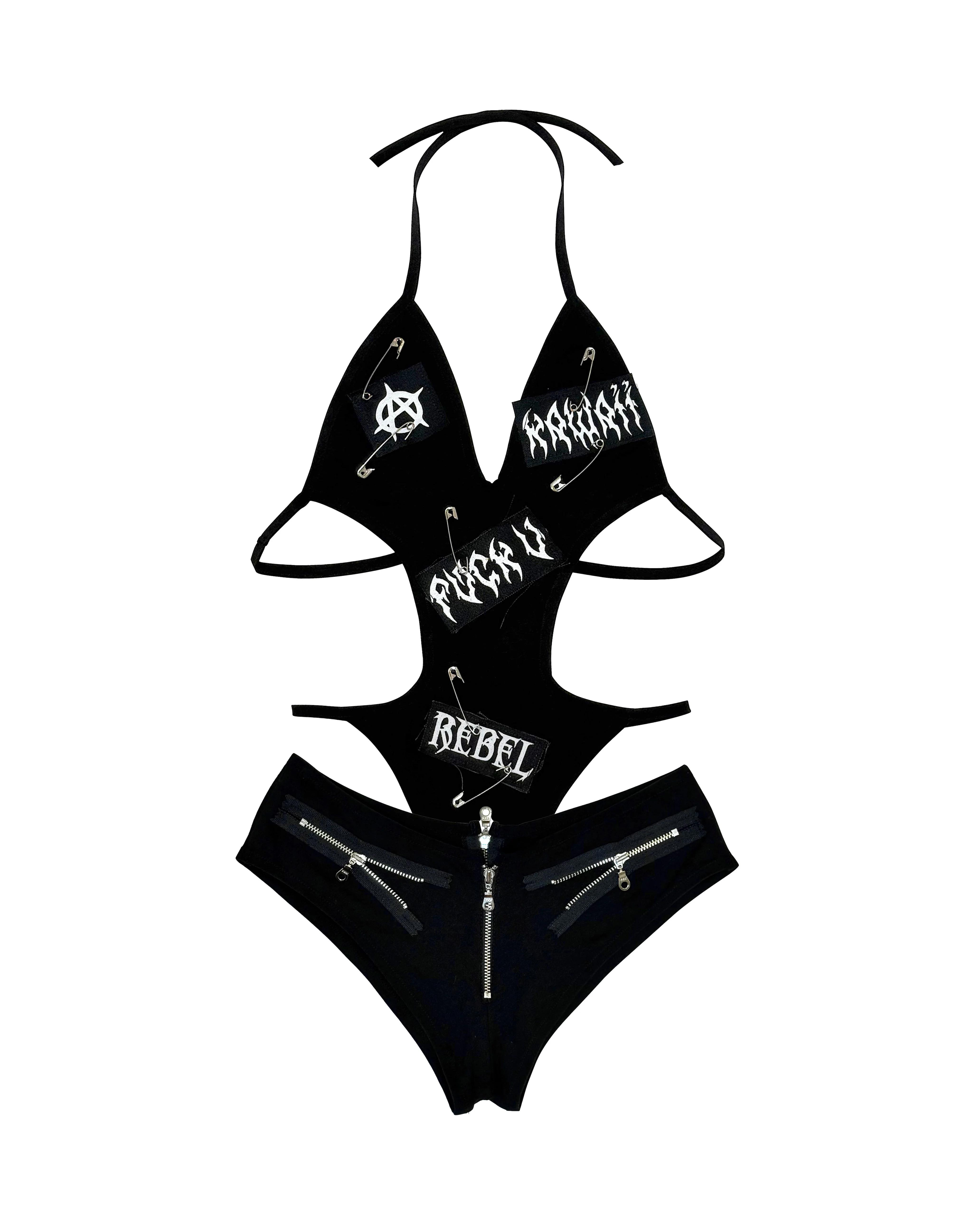 ECLIPSE ZIPPER MINI SHORTS BLACK - Image 5