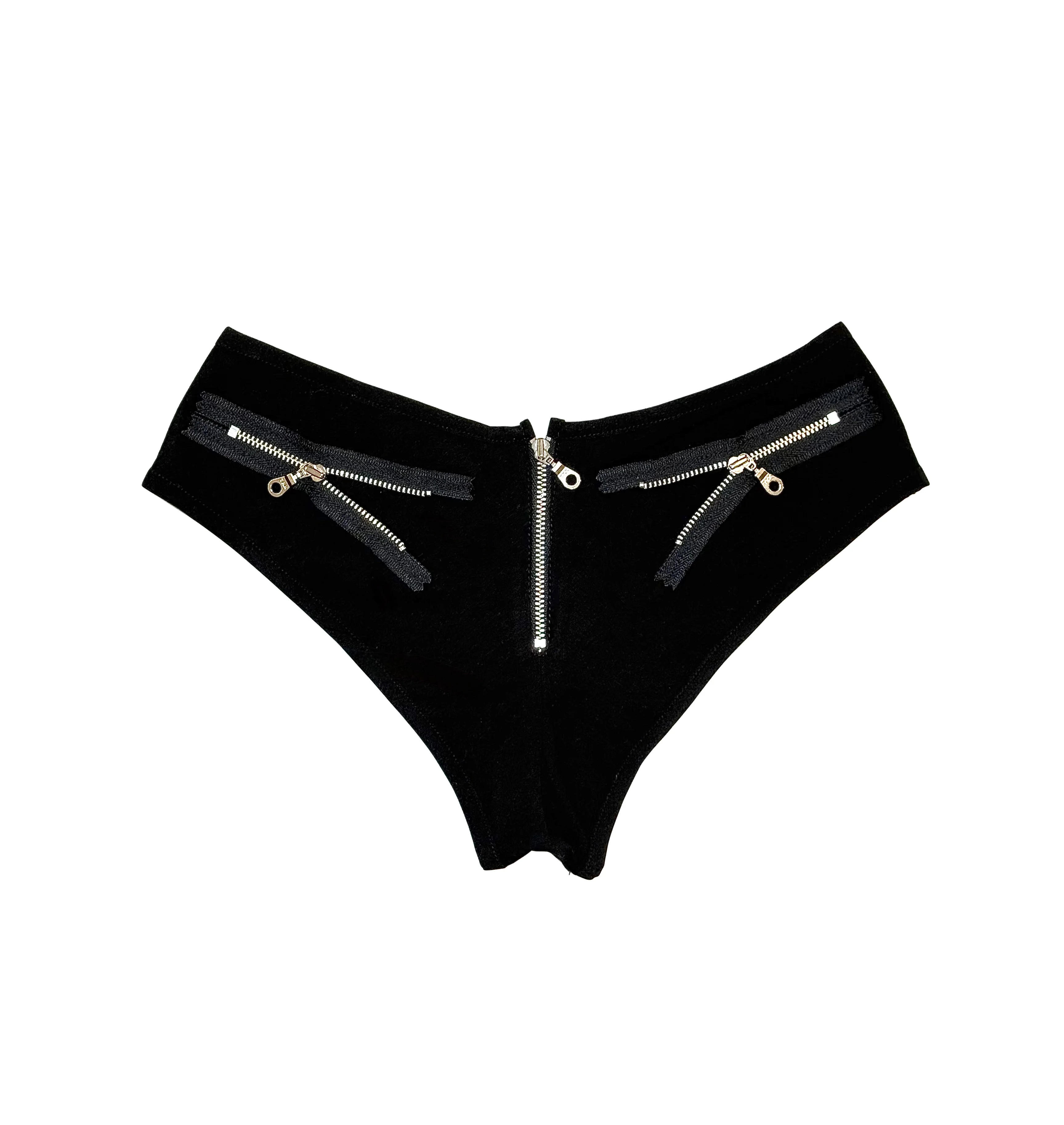 ECLIPSE ZIPPER MINI SHORTS BLACK - Image 6