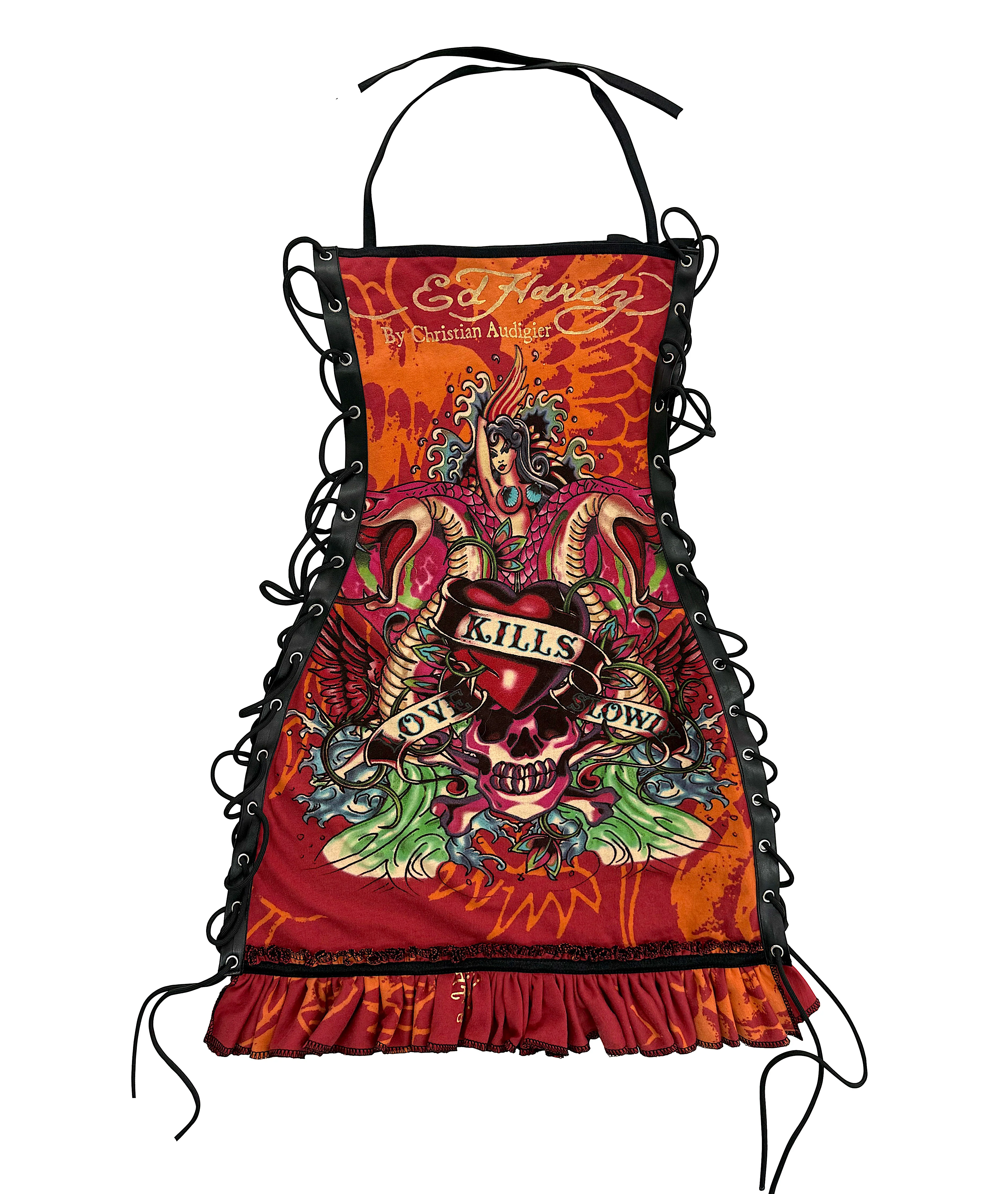 ED HARDY RUST RHINESTONE SKULL DRESS - Image 3