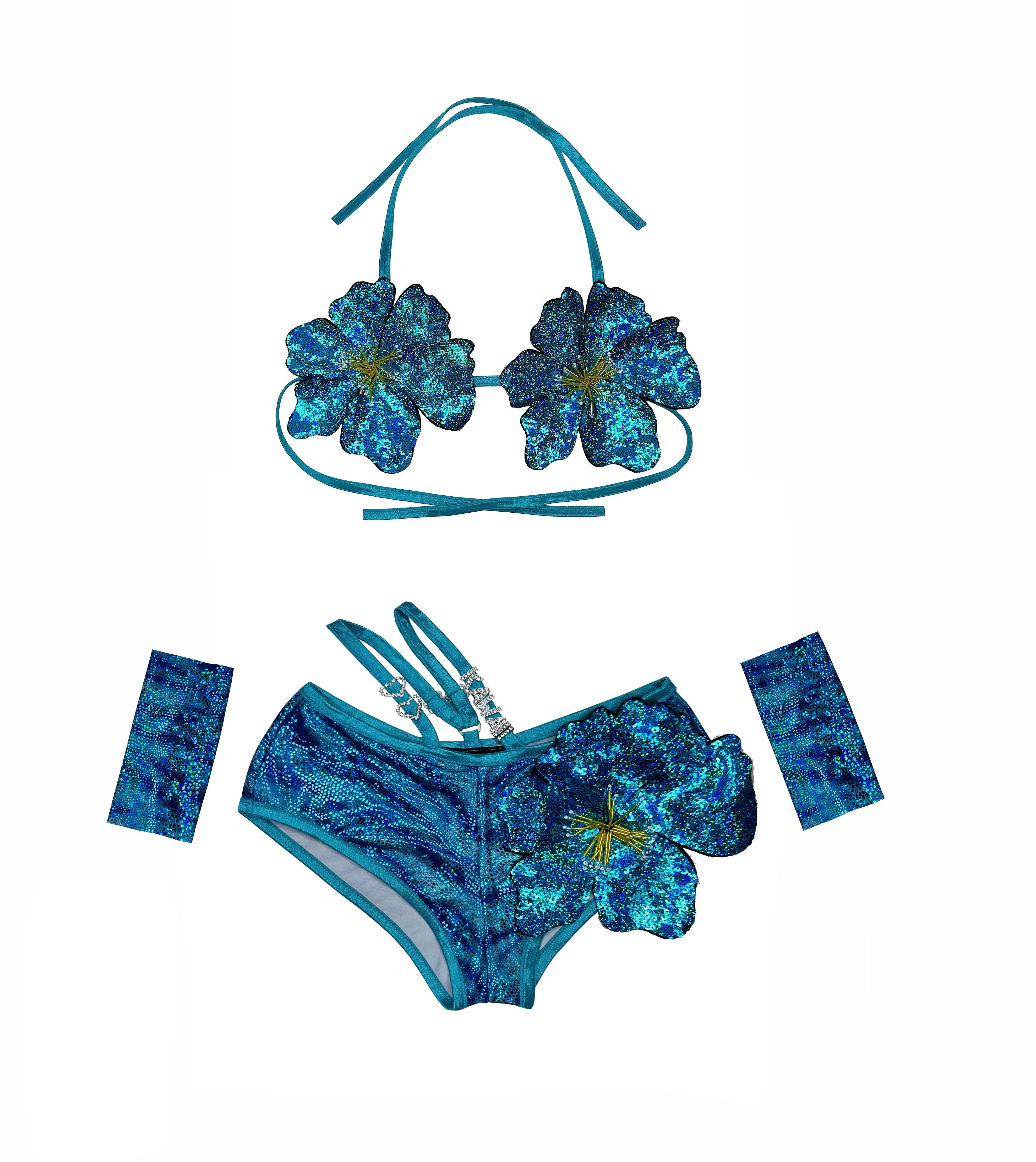 GLITTER FLOWER SHORTS SET - Image 2