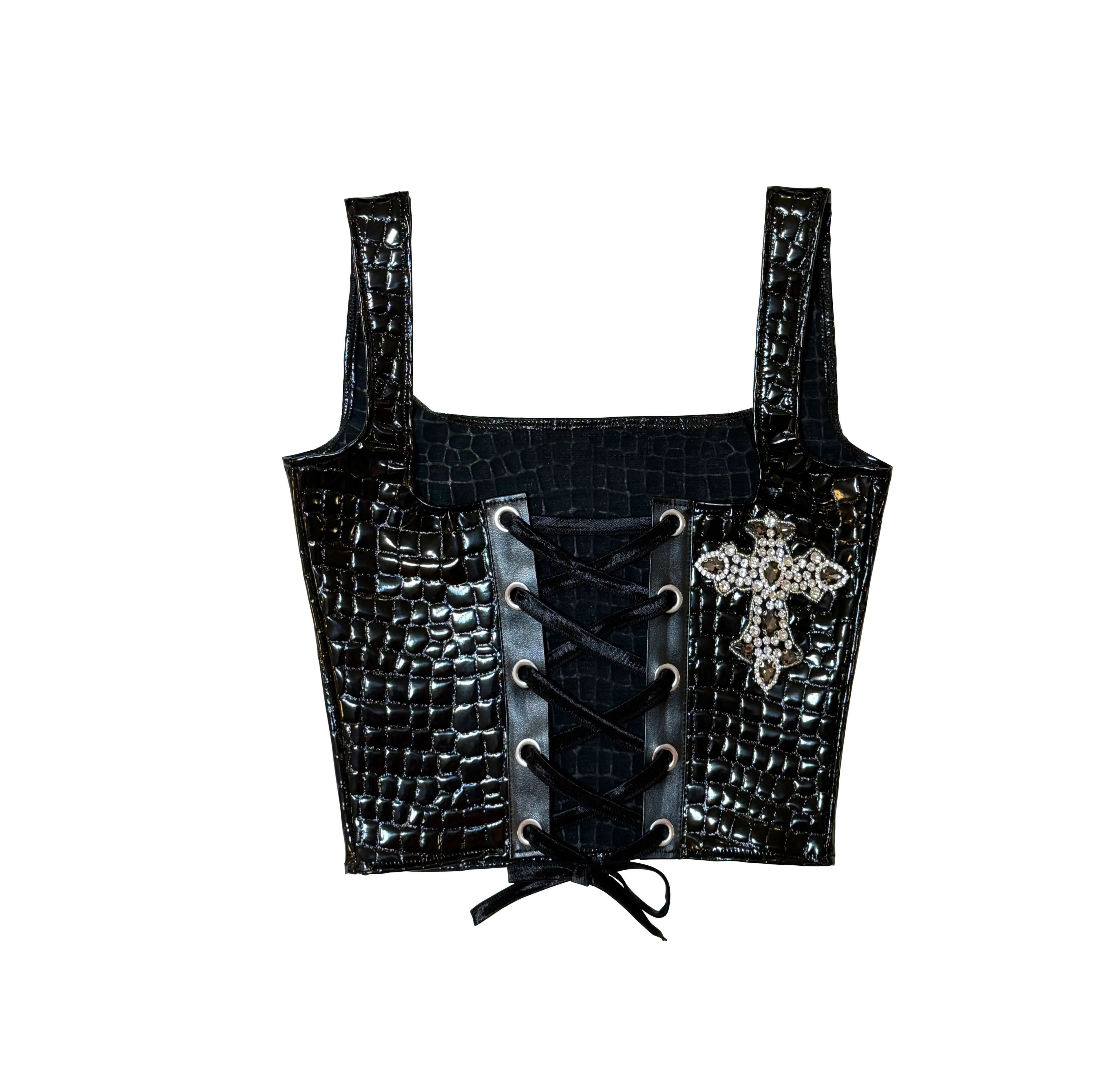 LACE-UP CROSS TOP RED - Image 4