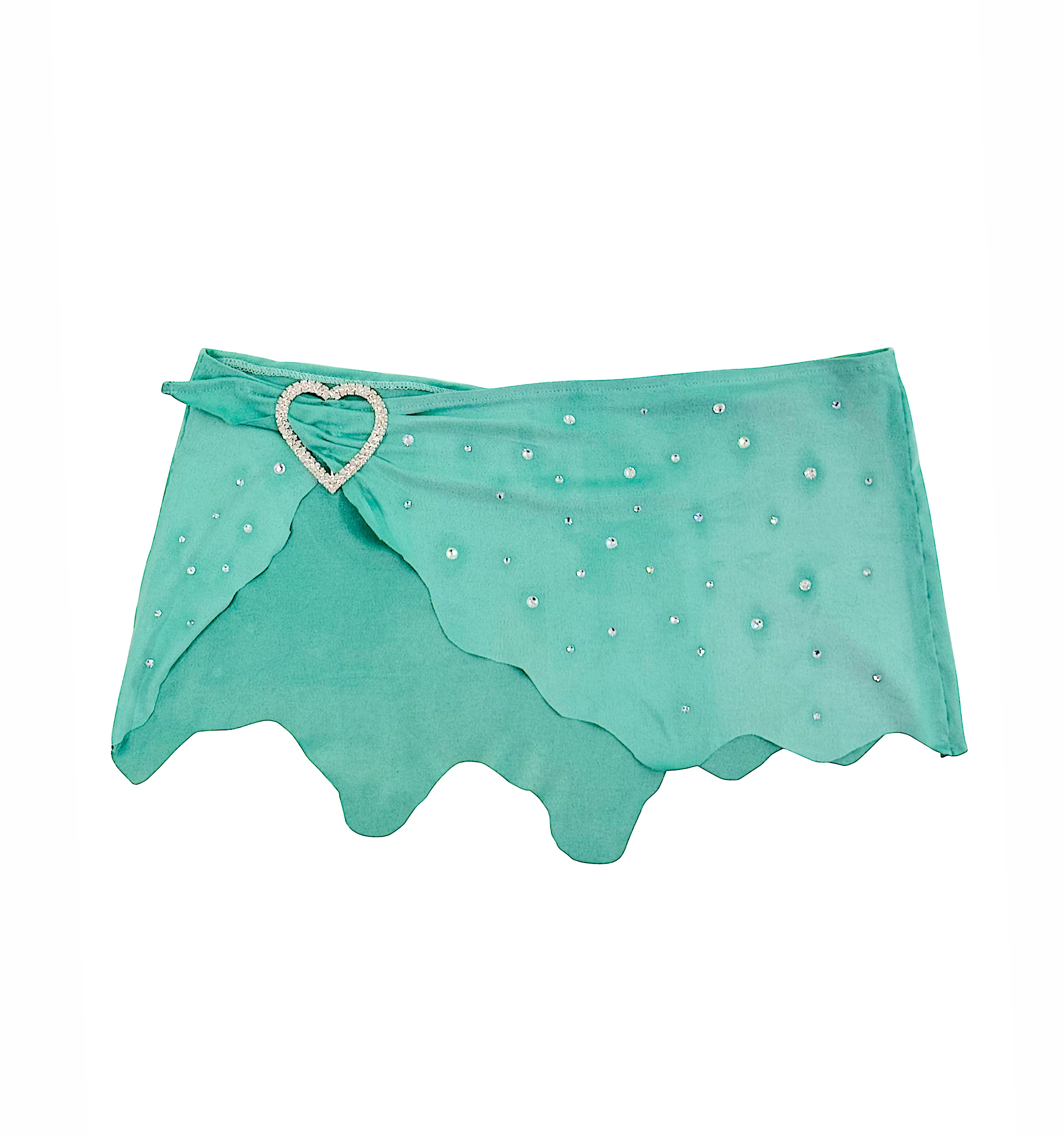 LIL KIM SUEDE BIKINI SKIRT SET AQUA - Image 5