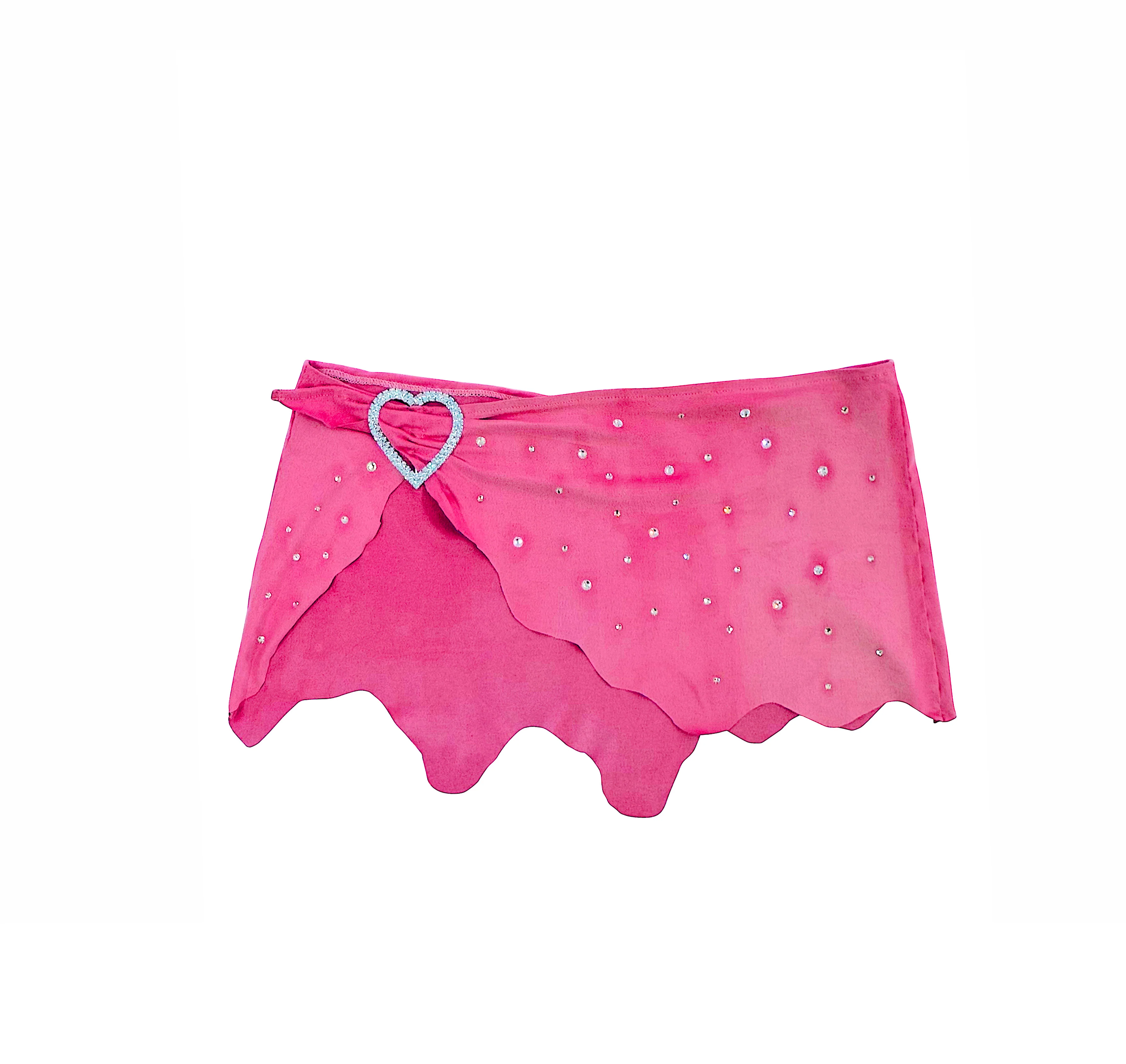 LIL KIM SUEDE BIKINI SKIRT SET PINK - Image 4