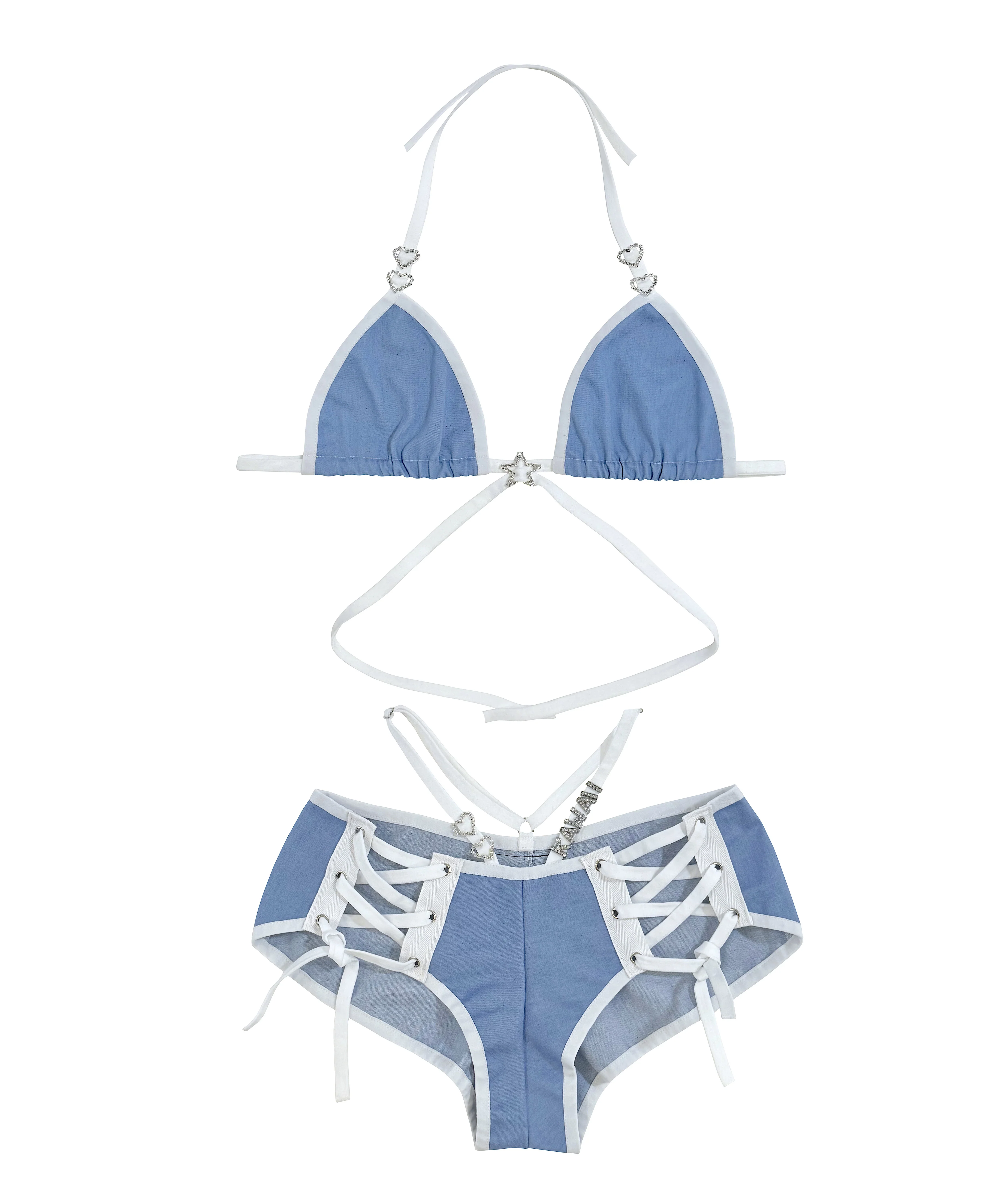 LILLY DENIM MINI SHORT SET - Image 4