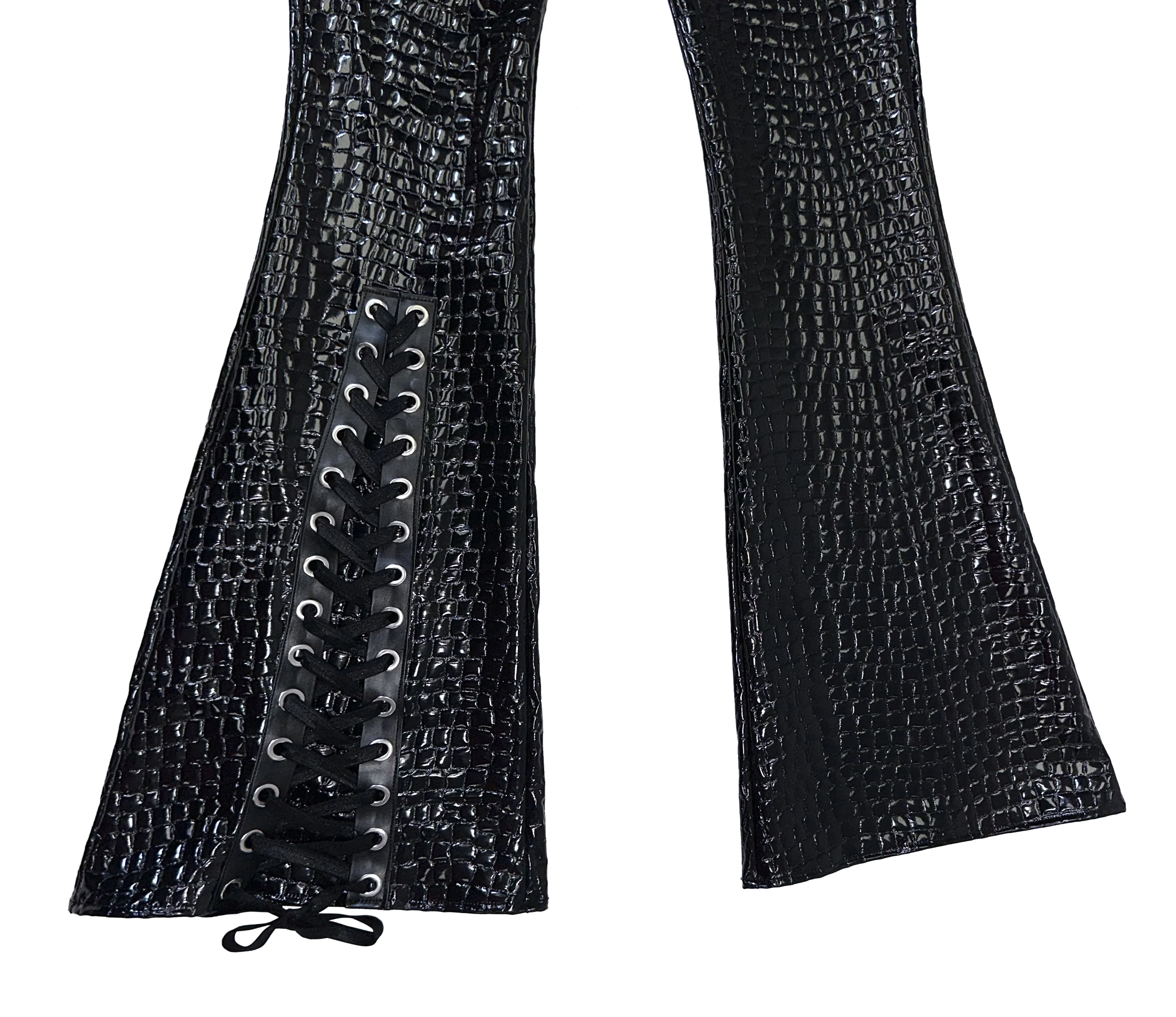 PEEKABOO CROC PANTS BLACK - Image 11