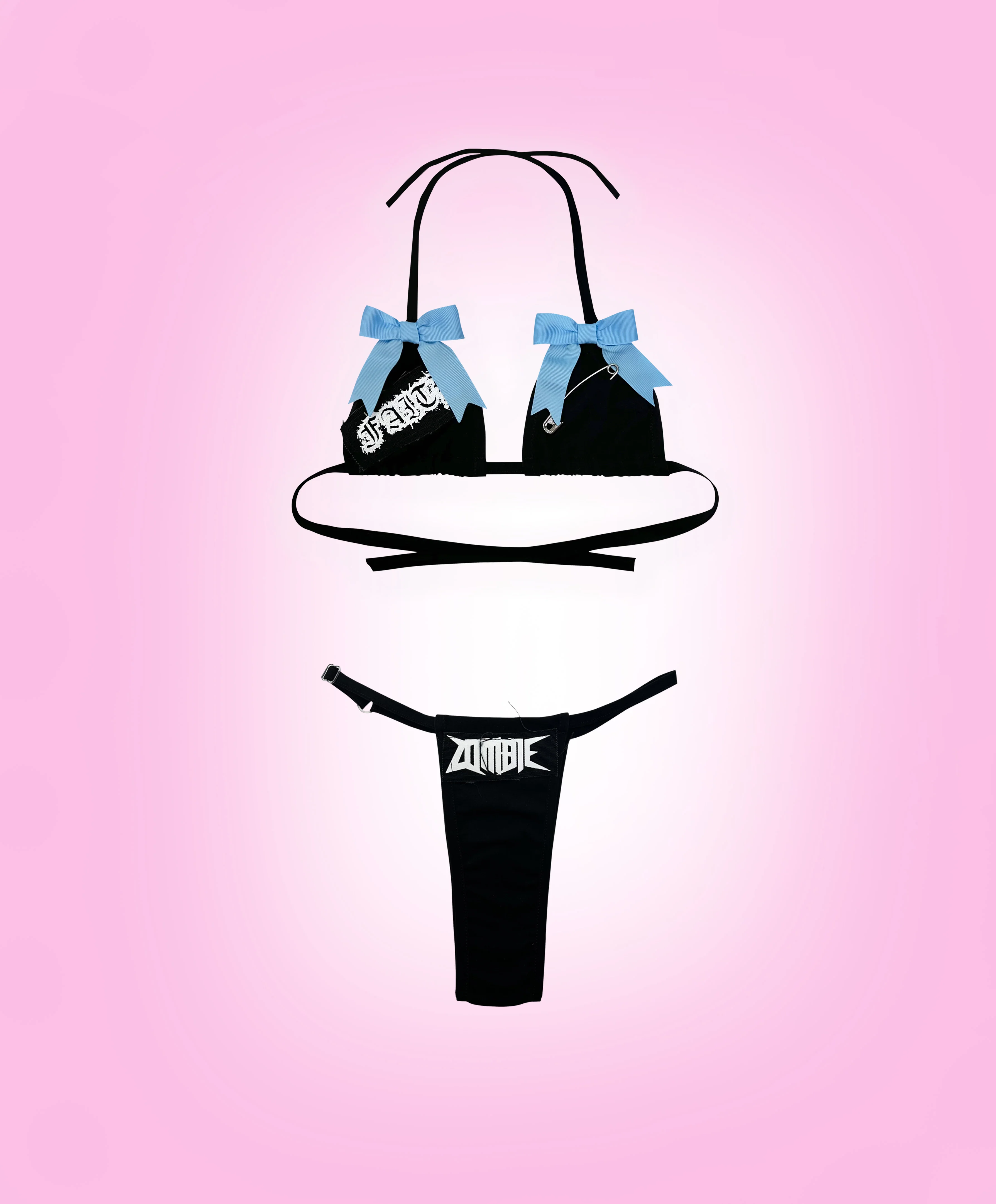 RTS BOUDOIR BIKINI BLACK // SIZE C-CUP MEDIUM