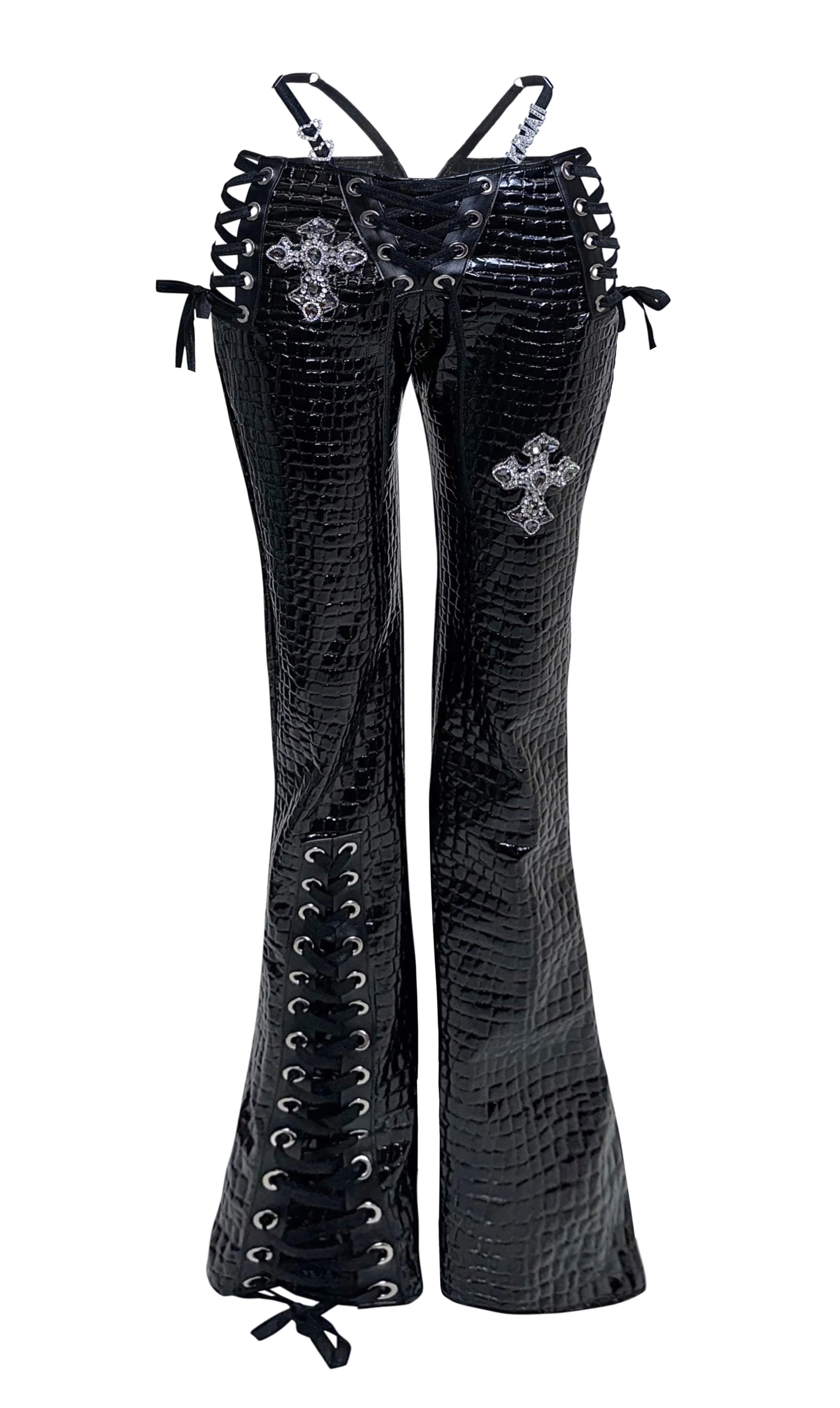 RTS PEEKABOO PANTS BLACK // SIZE SMALL