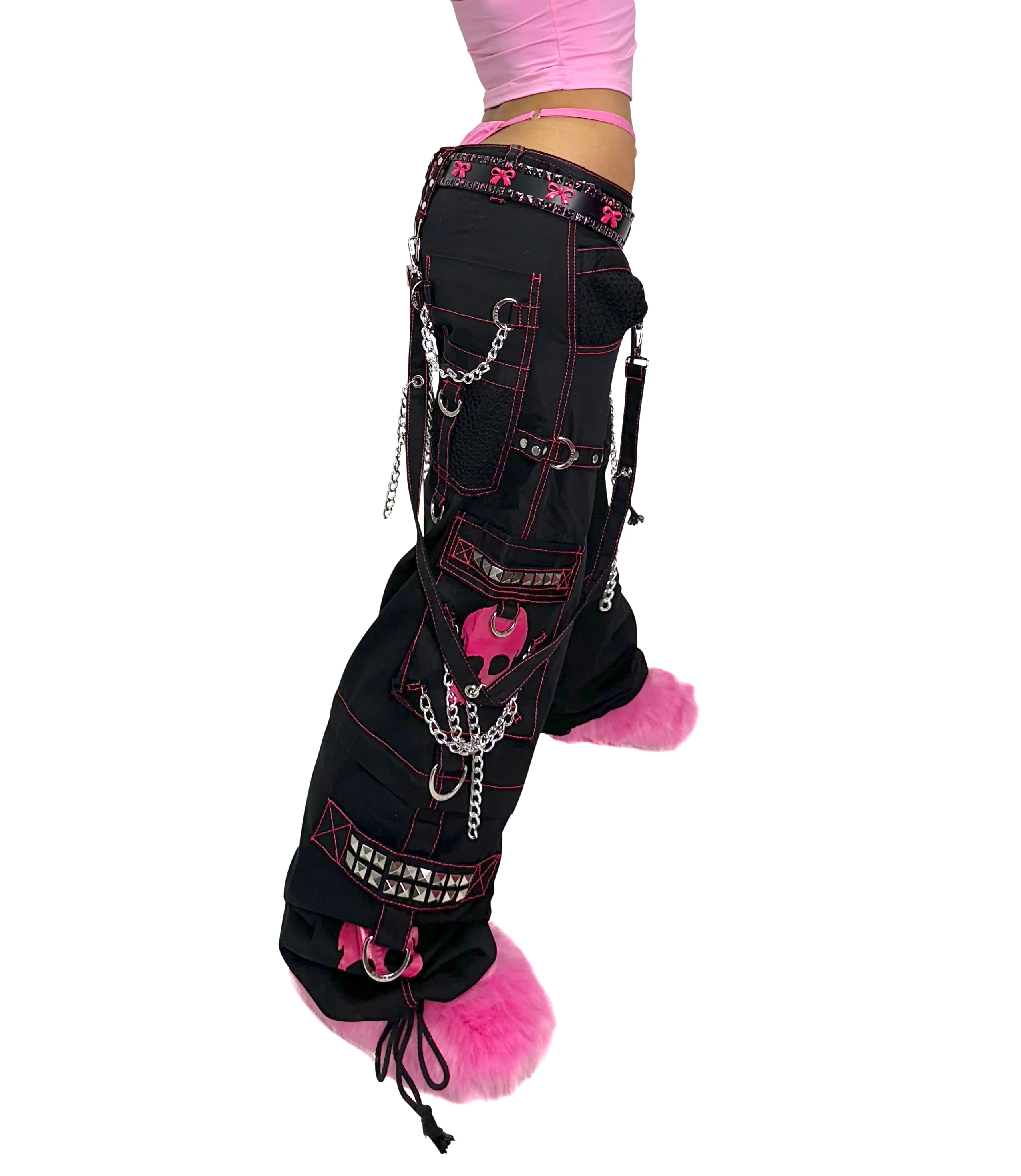 SUPER SKULL "ZIP OFF INTO SHORTS"  PINK PANTS by TRIPP NYC - Image 2