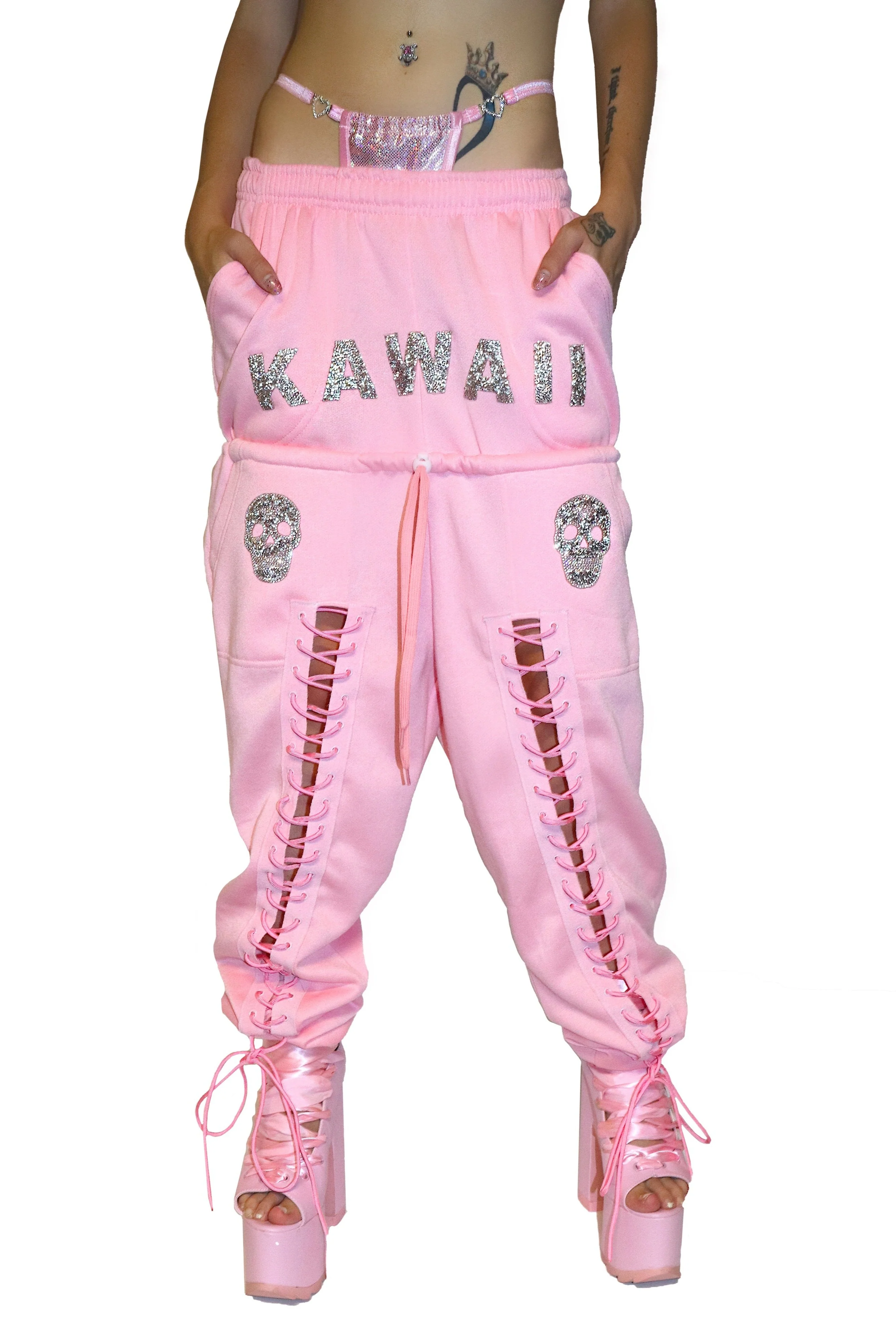 "TIE ME UP" DOUBLE WAIST JOGGERS - Image 3