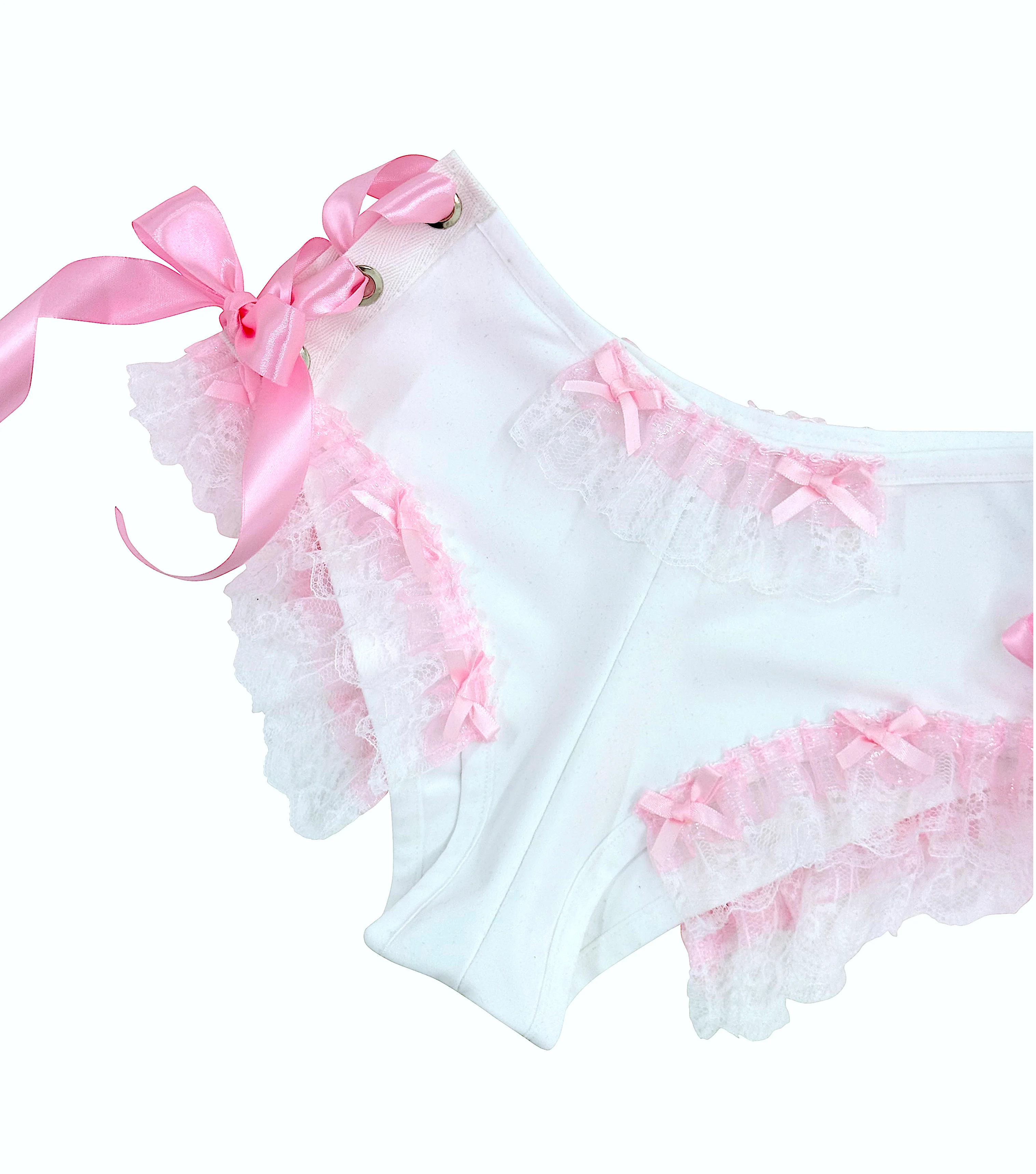 VERSAILLES MINI SHORTS WHITE - Image 4
